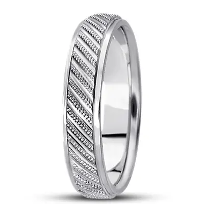 10K white gold 6mm. same as picture diamond-cut-fancy-wedding-band - alternate view 6 thumbnail