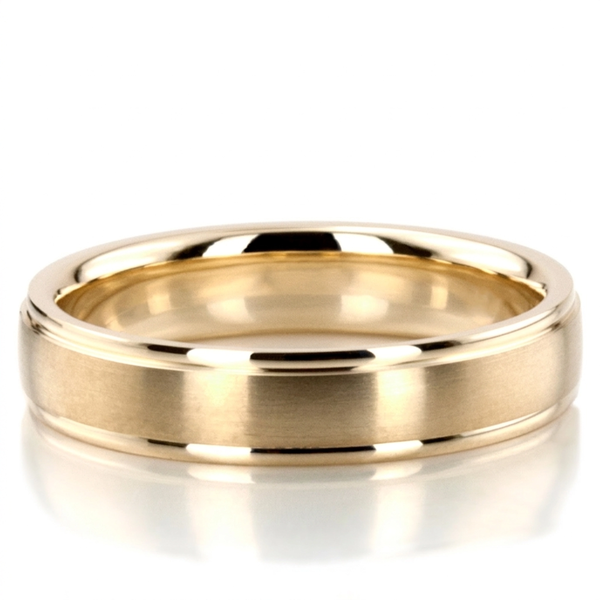 10K yellow gold 5mm. satin wedding-band-diamond-cut - alternate view 4