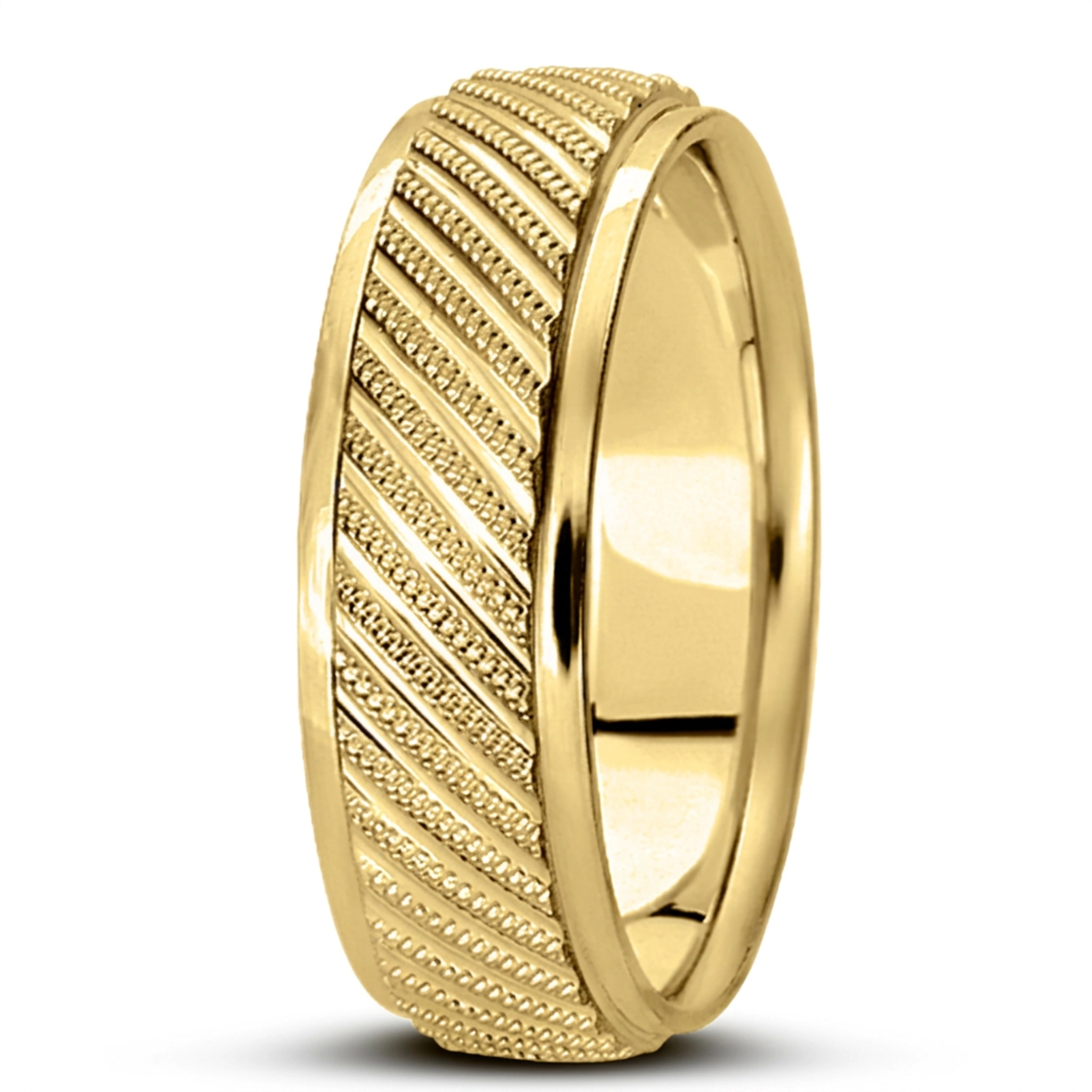 10K yellow gold 8mm. same as picture diamond-cut-fancy-wedding-band - alternate view 10