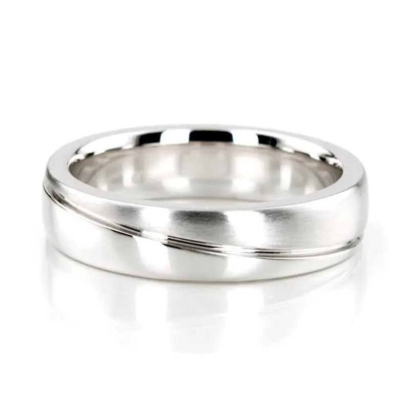 platinum 5mm. same as picture Stylish-Diagonal-Diamond-Wedding-Ring - main view