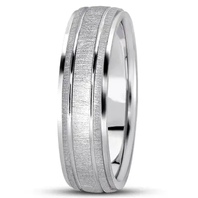 10K white gold 6mm. cross satin basic-simple-wedding-bands - alternate view 7 thumbnail