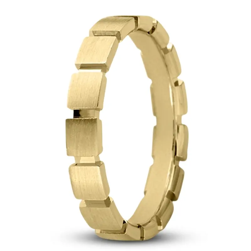 10K yellow gold 5mm. satin Unique-Square-Cut-Wedding-Band - alternate view 2