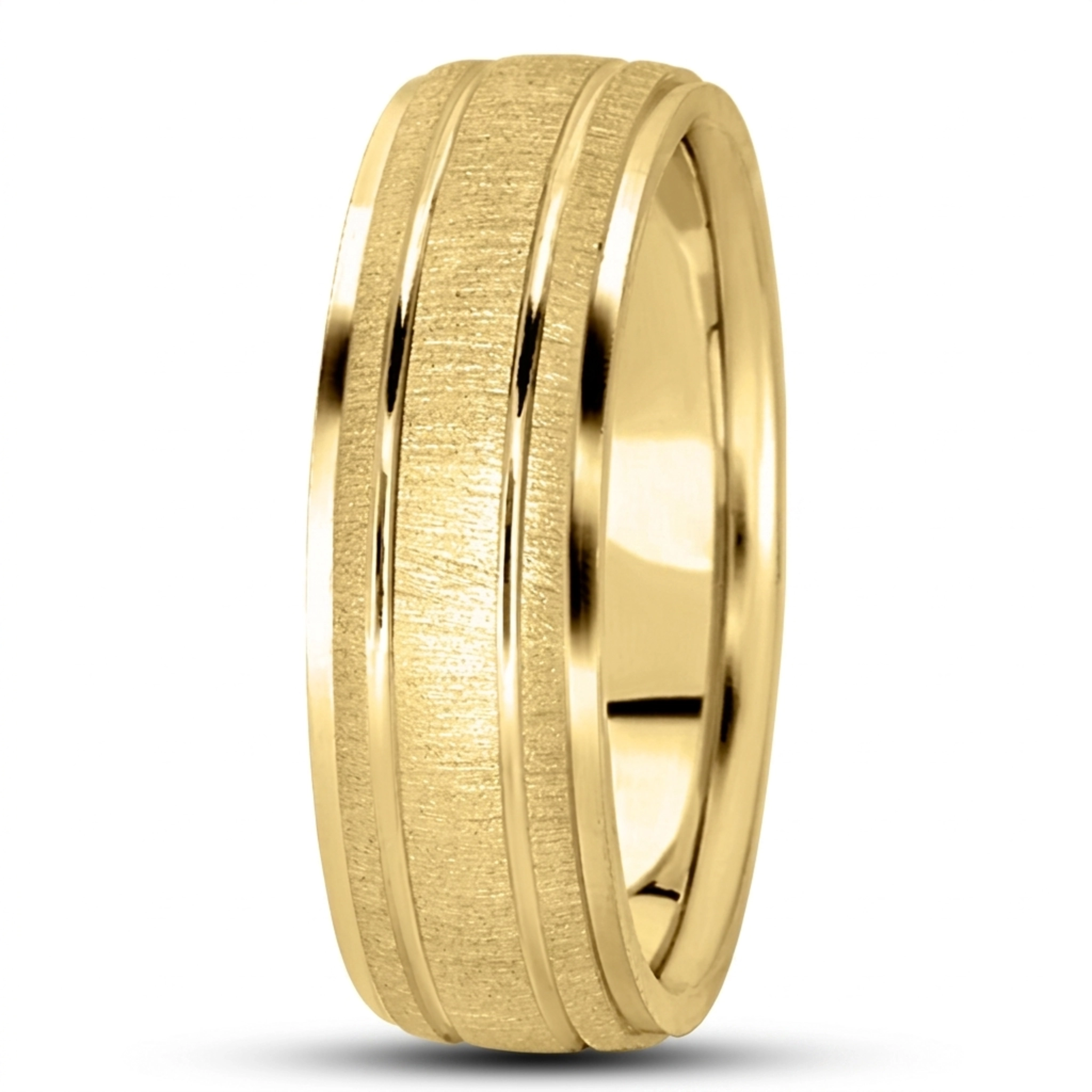 10K yellow gold 5mm. cross satin basic-simple-wedding-bands - alternate view 11