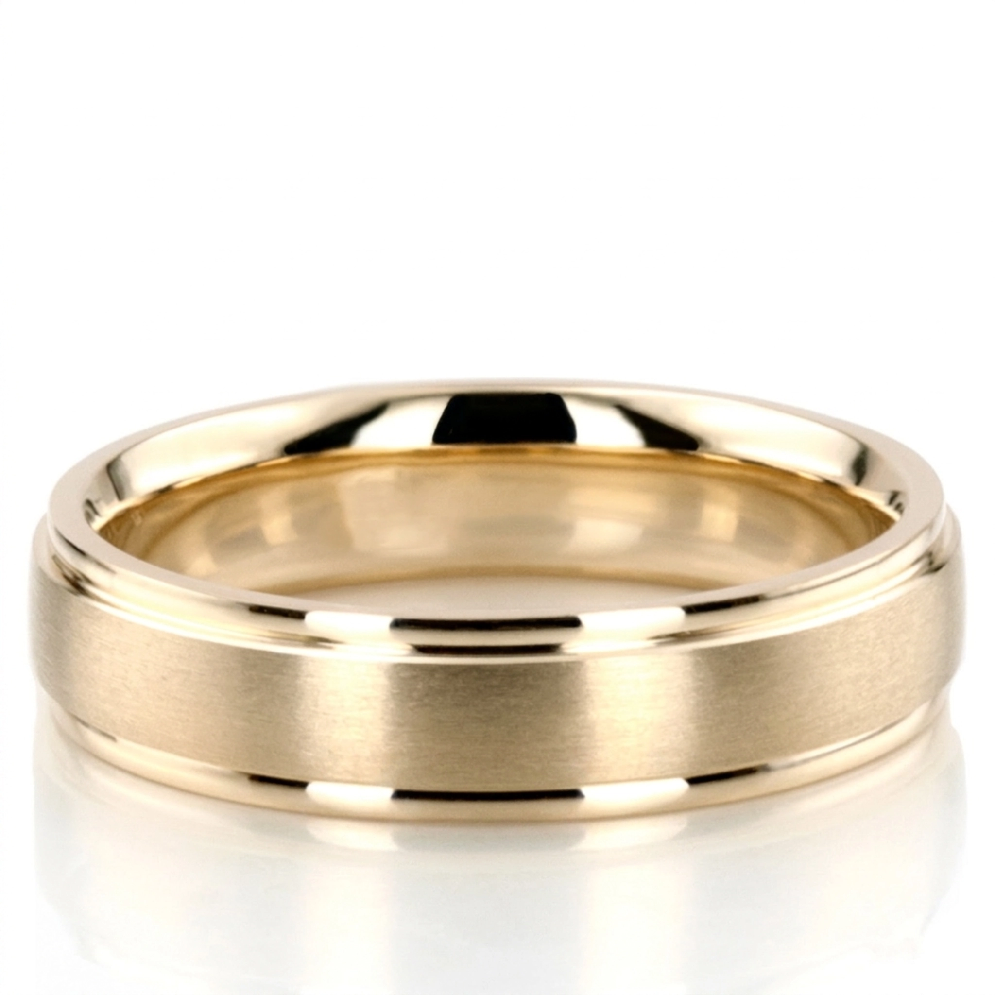 10K yellow gold 5mm. satin finish diamond-cut-wedding-band - alternate view 3