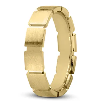 10K yellow gold 6mm. satin Unique-Square-Cut-Wedding-Band - alternate view 3 thumbnail