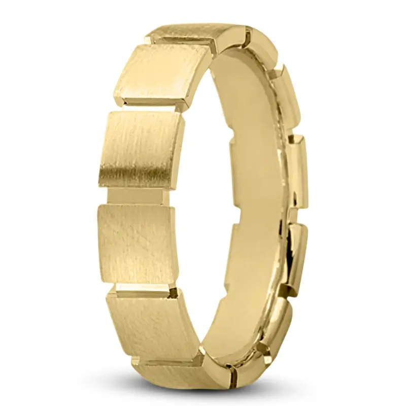 10K yellow gold 6mm. satin Unique-Square-Cut-Wedding-Band - alternate view 3