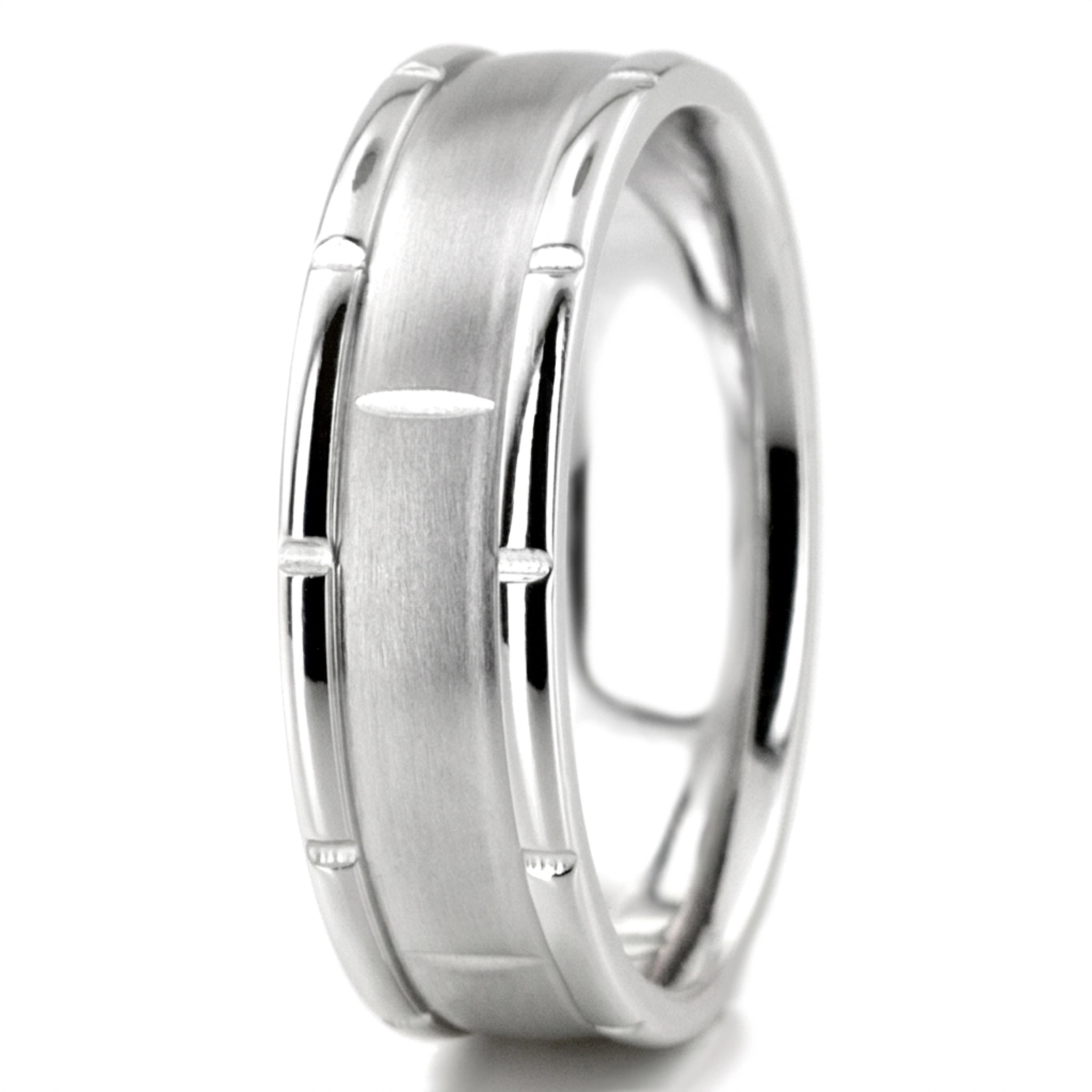 10K white gold 7mm. satin rolex-hanmade-wedding-bands - alternate view 4