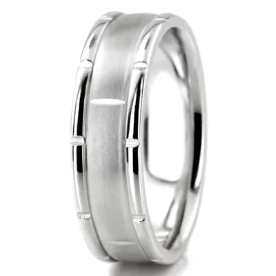 10K white gold 7mm. satin rolex-hanmade-wedding-bands - alternate view 4 thumbnail
