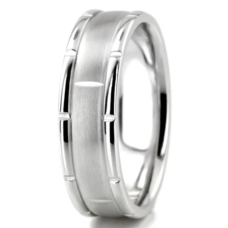 10K white gold 7mm. satin rolex-hanmade-wedding-bands - alternate view 4
