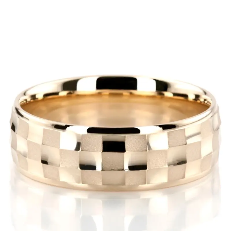 14K yellow gold 8mm. same as picture Modern-Designer-Wedding-Band - main view