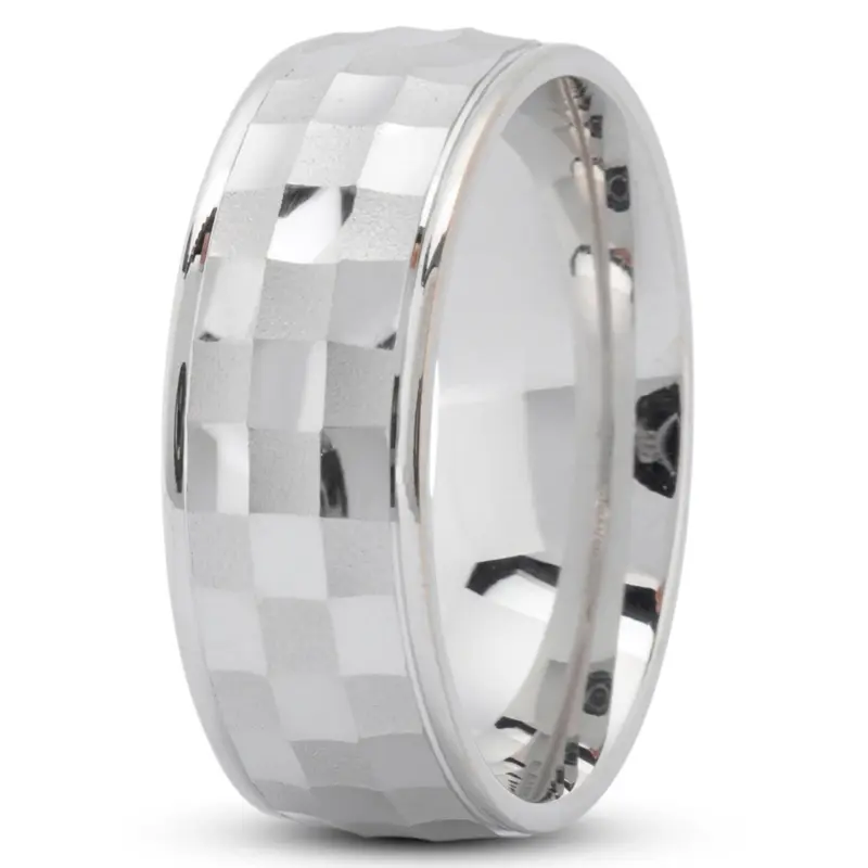 14K white gold 8mm. same as picture Modern-Designer-Wedding-Band - alternate view 3