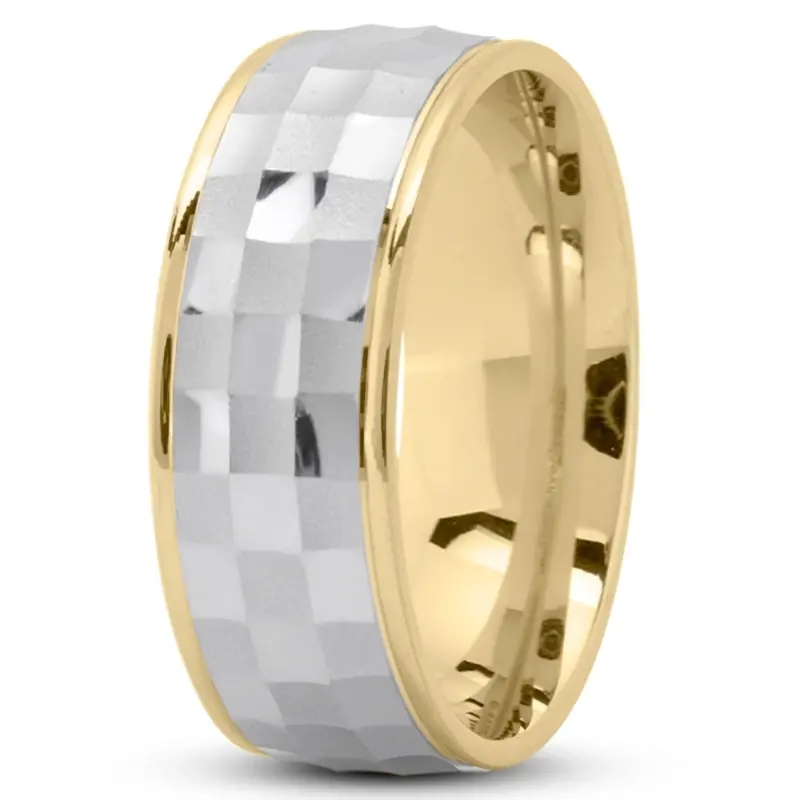 14K yellow-white-yellow gold 8mm. same as picture Modern-Designer-Wedding-Band - alternate view 5