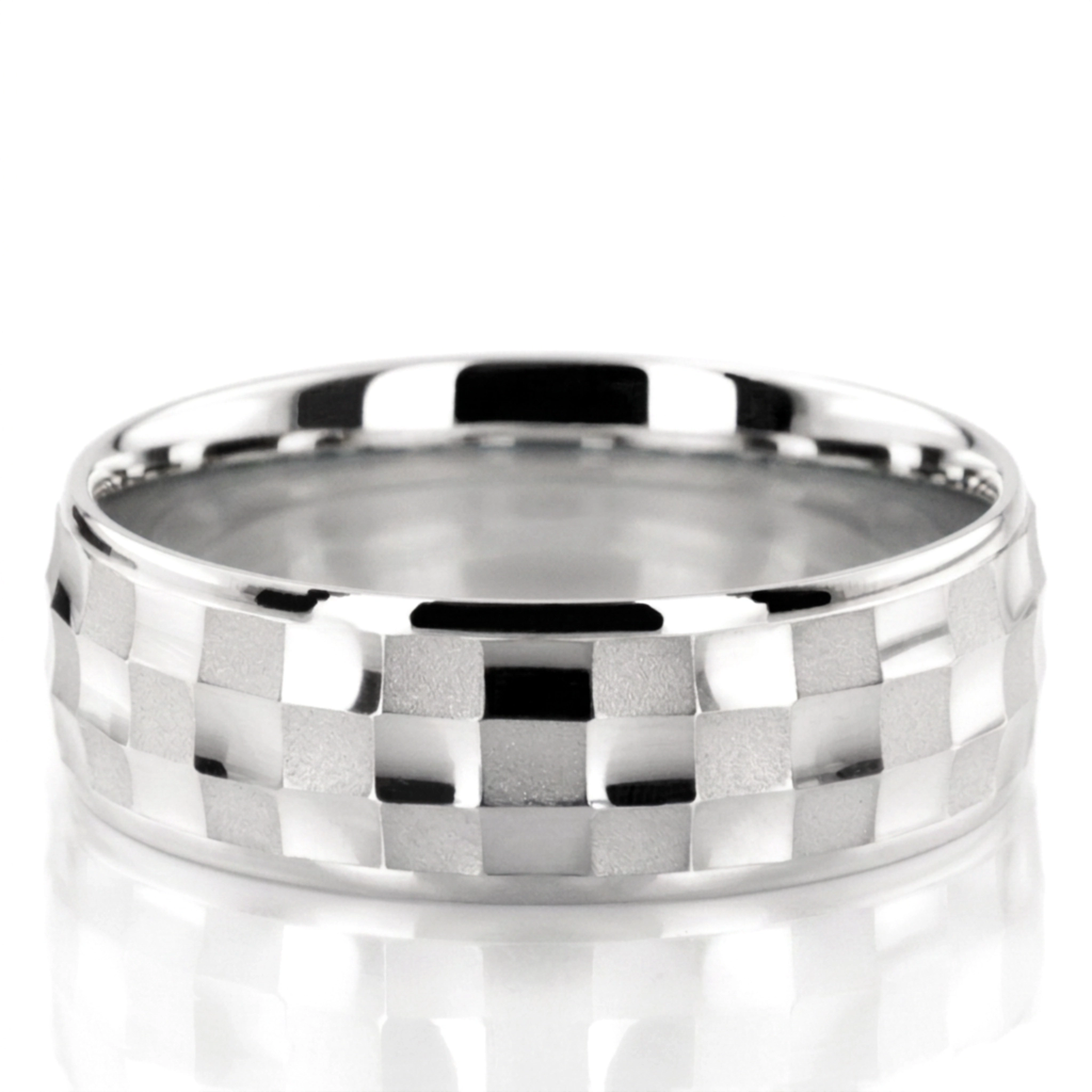 10K white gold 8mm. same as picture Modern-Designer-Wedding-Band - main view