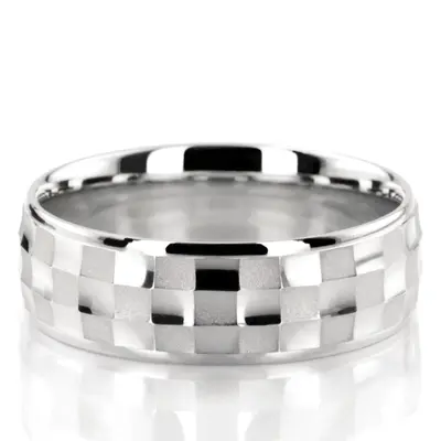 10K white gold 8mm. same as picture Modern-Designer-Wedding-Band - main view thumbnail