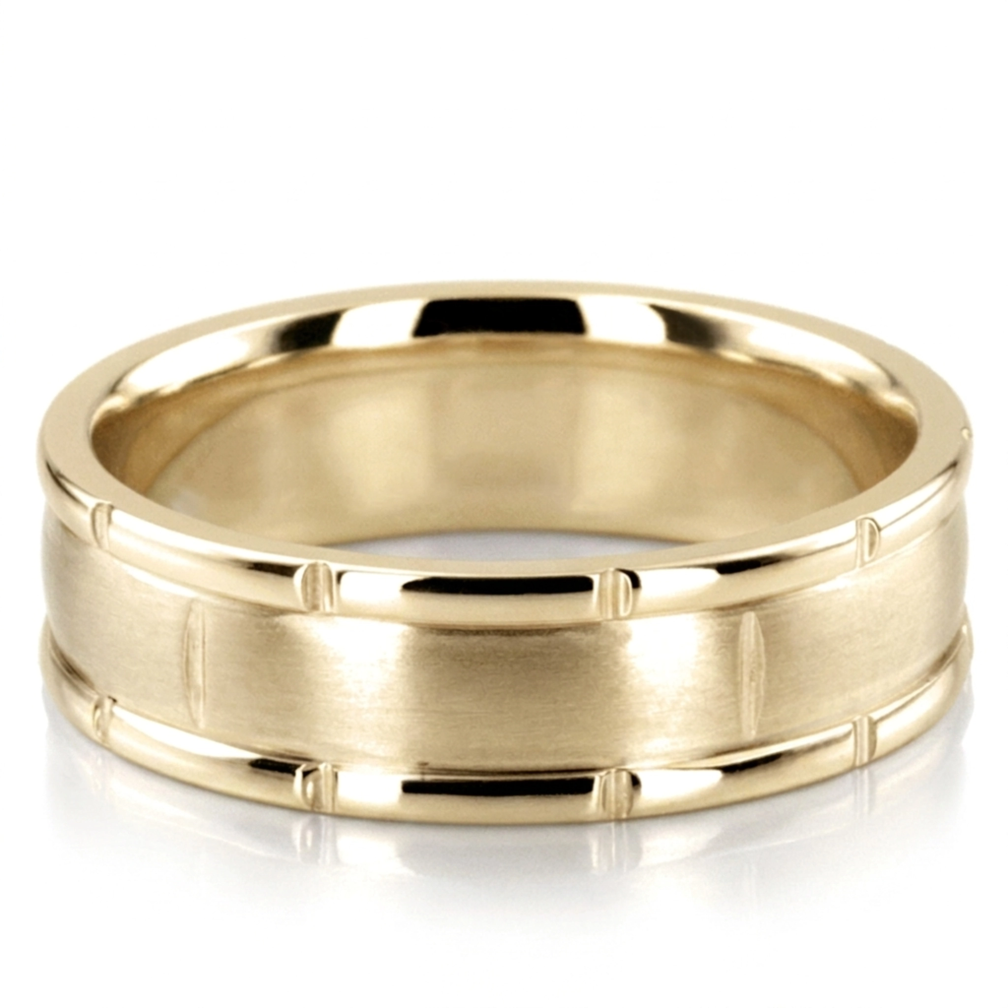 10K yellow gold 7mm. satin rolex-hanmade-wedding-bands - alternate view 2