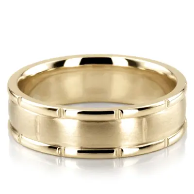 10K yellow gold 7mm. satin rolex-hanmade-wedding-bands - alternate view 2 thumbnail