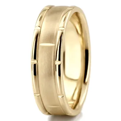 10K yellow gold 7mm. satin rolex-hanmade-wedding-bands - alternate view 3 thumbnail