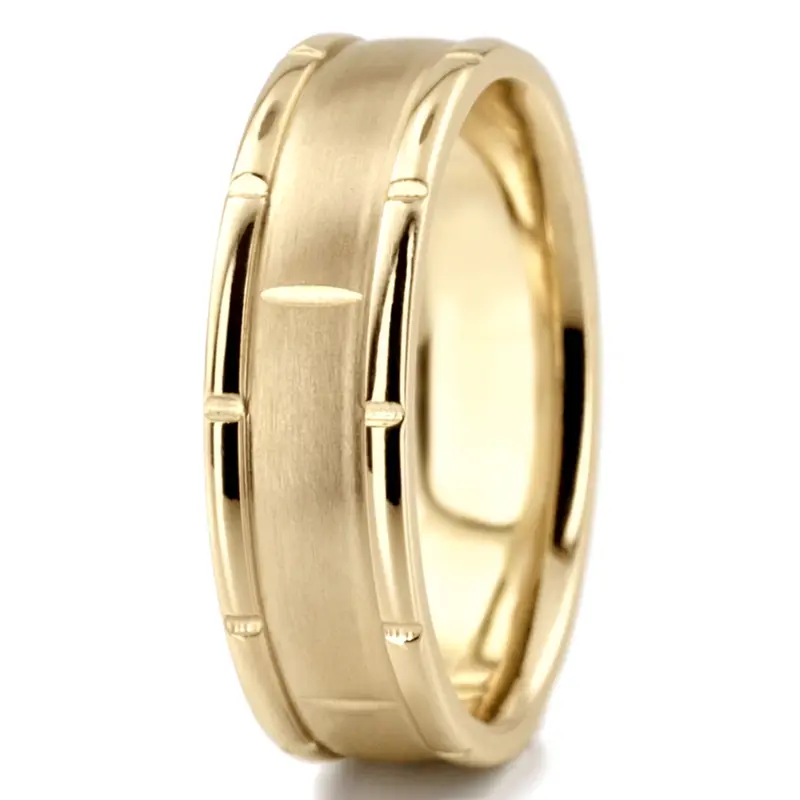 10K yellow gold 7mm. satin rolex-hanmade-wedding-bands - alternate view 3
