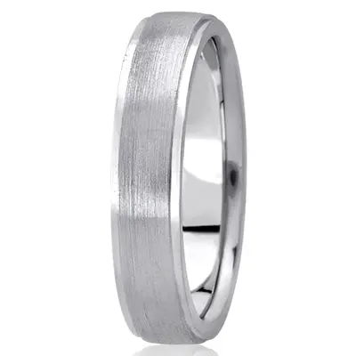 10K white gold 5mm. satin basic-carved-wedding-ring - alternate view 7 thumbnail