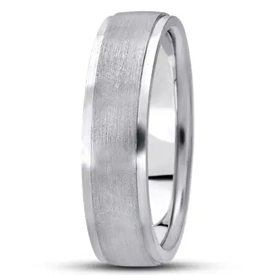 10K white gold 7mm. satin basic-carved-wedding-ring - alternate view 8 thumbnail