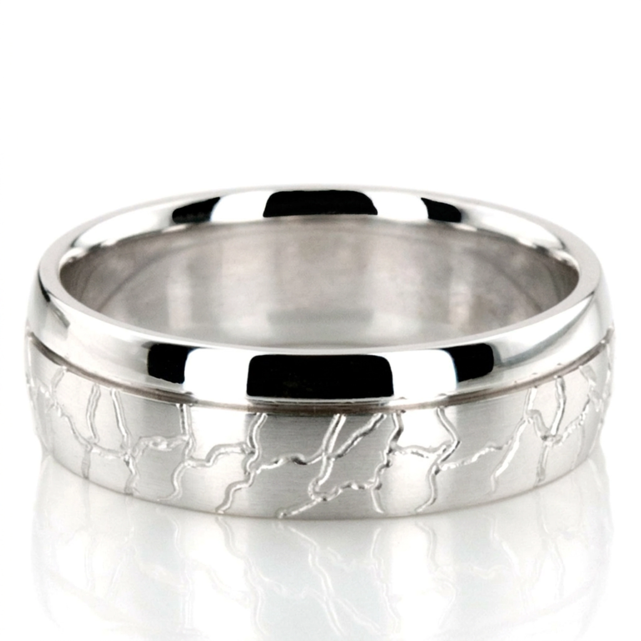 10K white gold 7mm. satin designer-wedding-rings - main view
