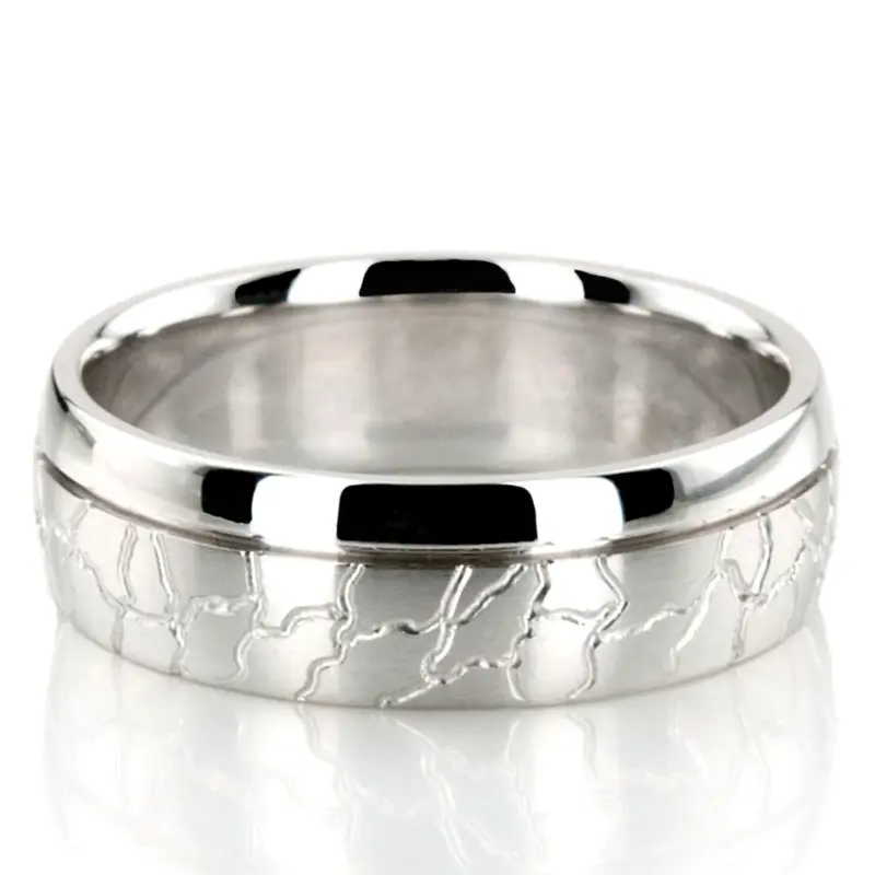 10K white gold 7mm. satin designer-wedding-rings - main view