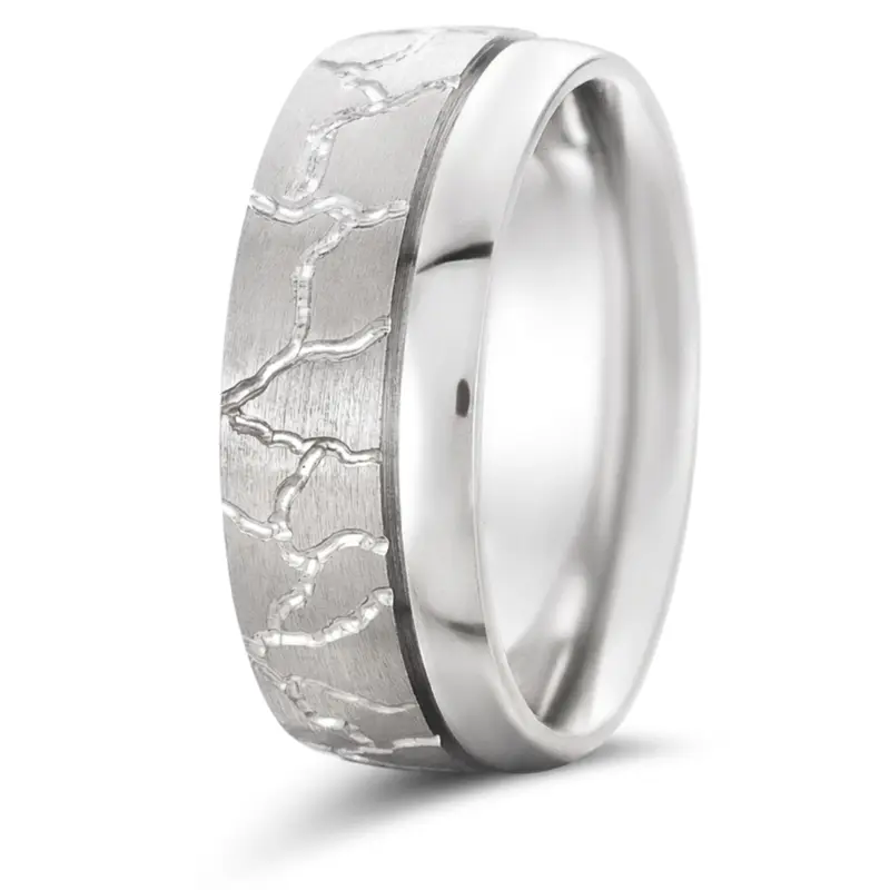10K white gold 7mm. satin designer-wedding-rings - alternate view 4