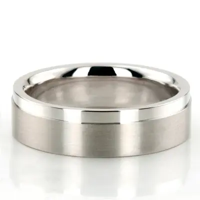 Basic Carved Wedding Ring With Polished Edge