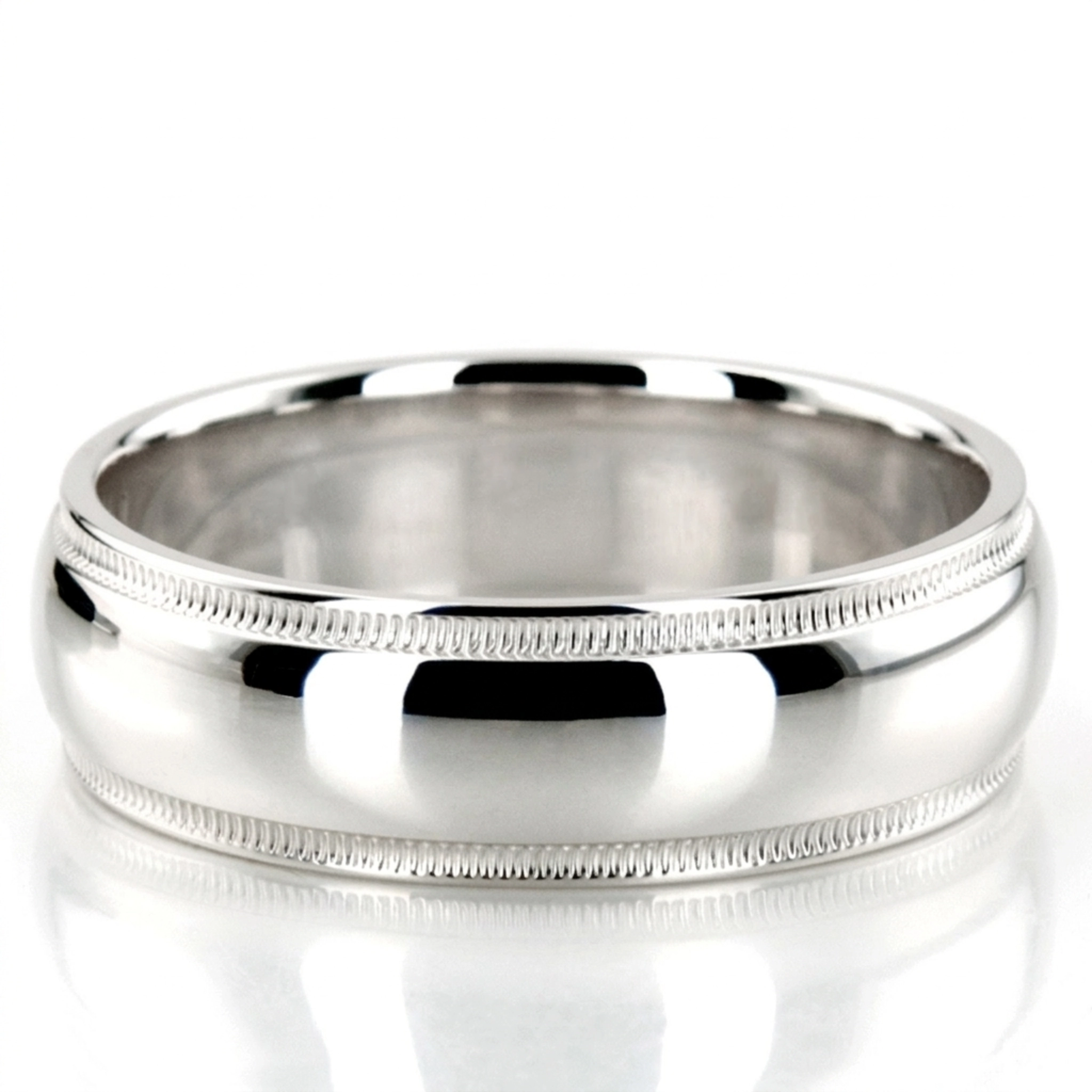 10K white gold 7mm. high polish basic-simple-wedding-bands - alternate view 6