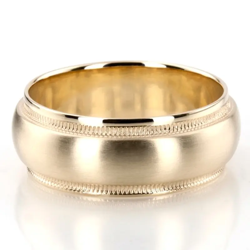 14K yellow gold 8mm. satin basic-simple-wedding-bands - alternate view 7