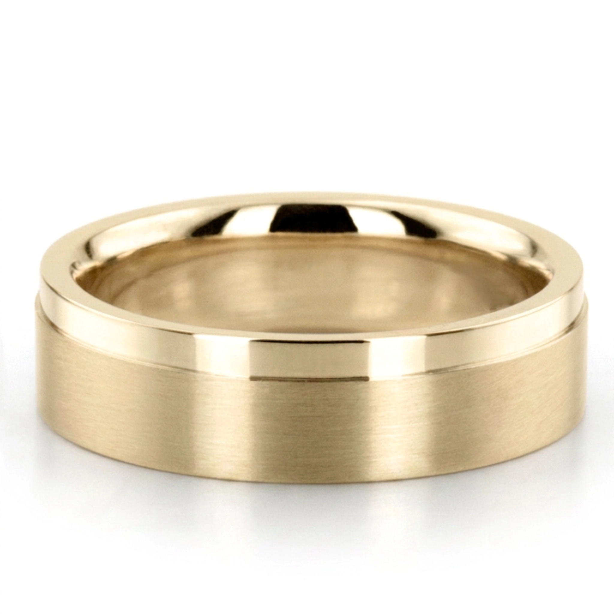 10K yellow gold 6mm. satin Side-Cut-Basic-Wedding-Ring - alternate view 2