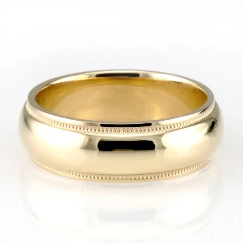 14K yellow gold 7mm. high polish basic-simple-wedding-bands - alternate view 5