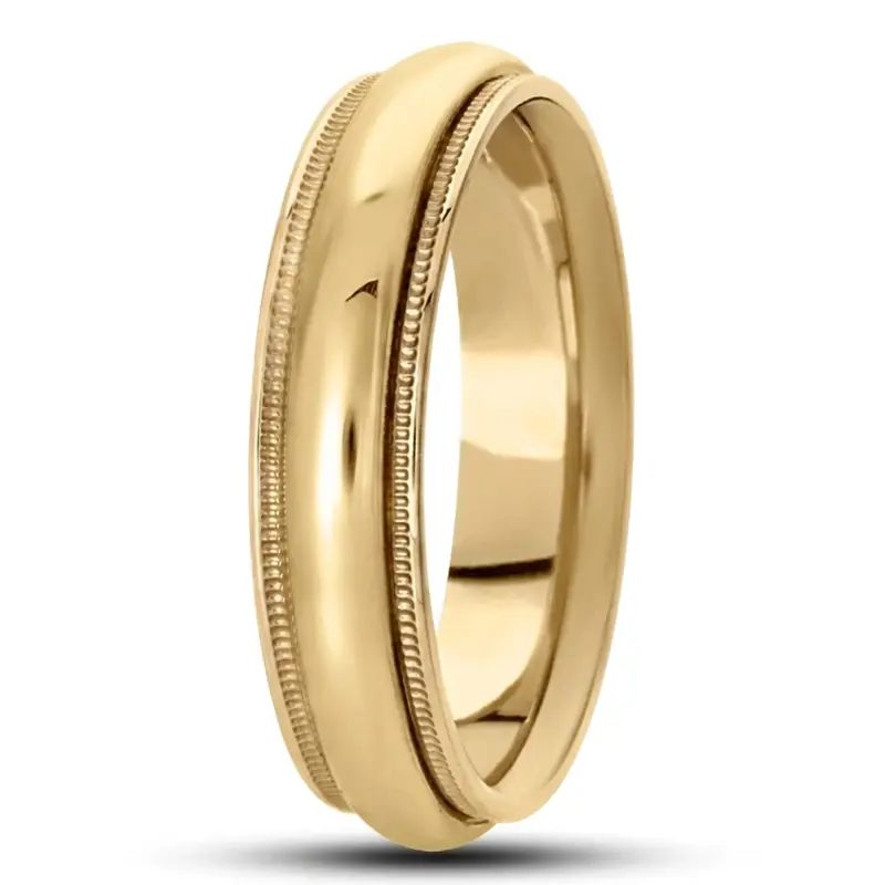 14K yellow gold 6mm. high polish basic-simple-wedding-bands - alternate view 4
