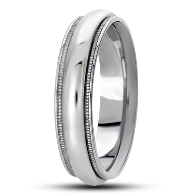 14K white gold 6mm. high polish basic-simple-wedding-bands - alternate view 3