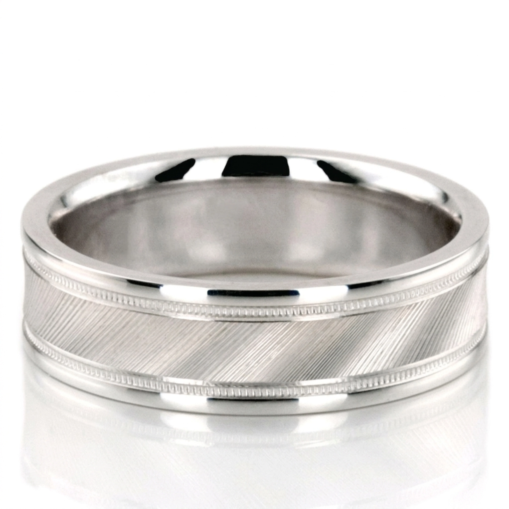 10K white gold 6.5mm high polish designer-wedding-ring - main view