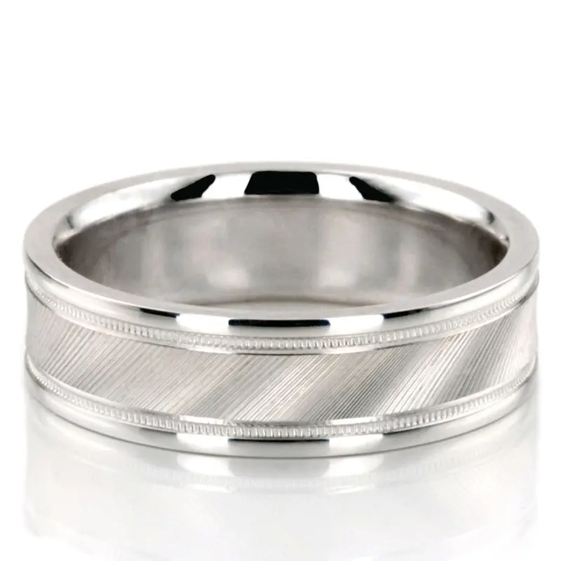 14K white gold 6.5mm high polish designer-wedding-ring - main view