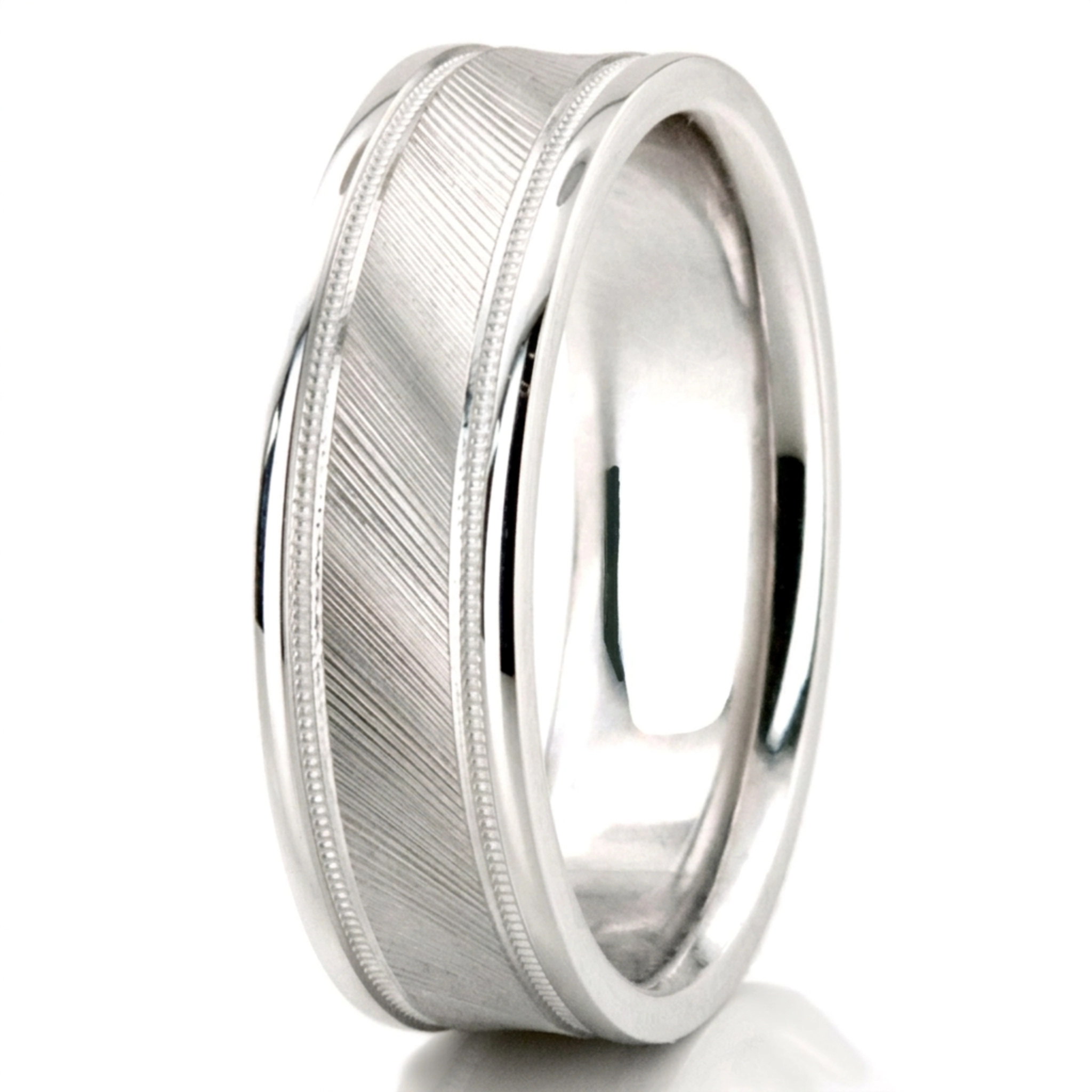 10K white gold 6.5mm high polish designer-wedding-ring - alternate view 2