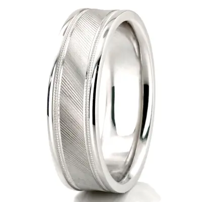 10K white gold 6.5mm high polish designer-wedding-ring - alternate view 2 thumbnail