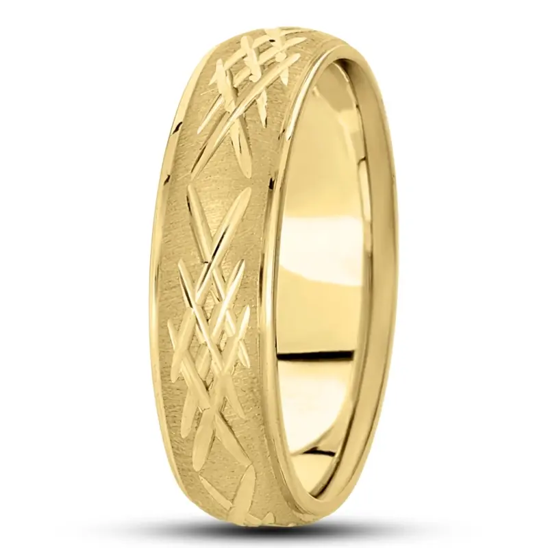 platinum 7mm. cross satin diamond-carved-weddingband - alternate view 5
