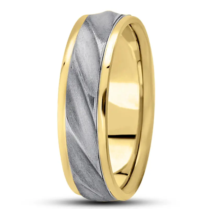 platinum 7mm. satin basic-carved-diamond-cut-wedding-ring - alternate view 4