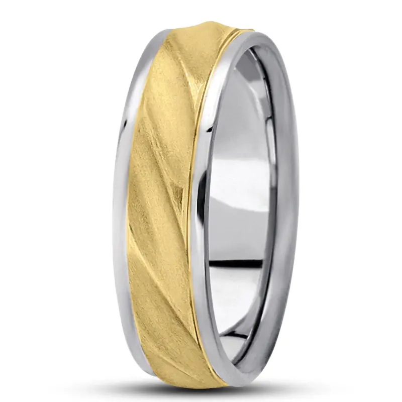 platinum 7mm. satin basic-carved-diamond-cut-wedding-ring - alternate view 3