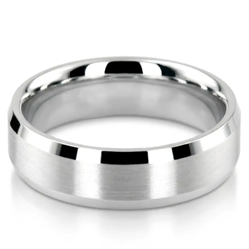 10K white gold 6mm. satin basic-carved-wedding-bands - alternate view 5