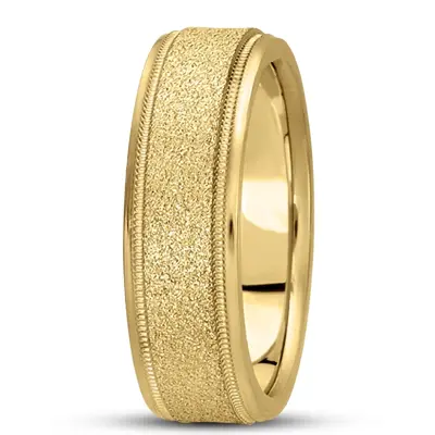 14K yellow gold 7mm. diamond cut basic-carved-wedding-bands - alternate view 8 thumbnail