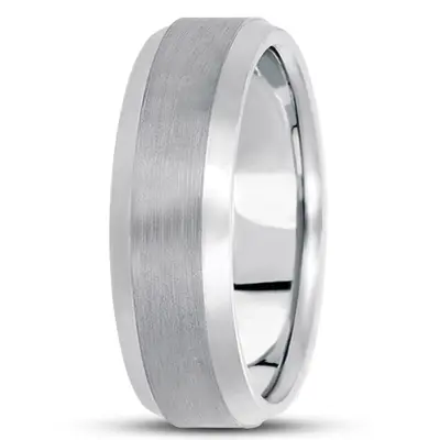 10K white gold 7mm. satin basic-carved-wedding-bands - alternate view 13 thumbnail