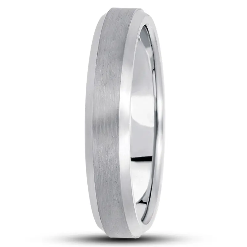 10K white gold 5mm. satin basic-carved-wedding-bands - alternate view 11