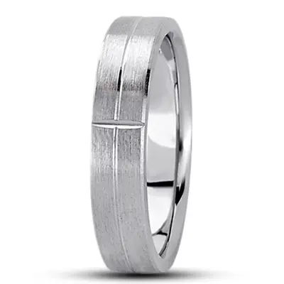 10K white gold 5mm. satin basic-carved-simple-wedding-bands - alternate view 5 thumbnail