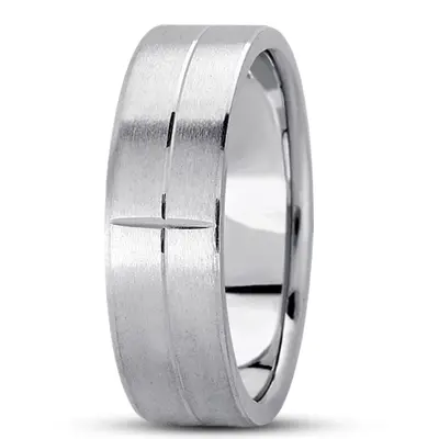 10K white gold 7mm. satin basic-carved-simple-wedding-bands - alternate view 7 thumbnail