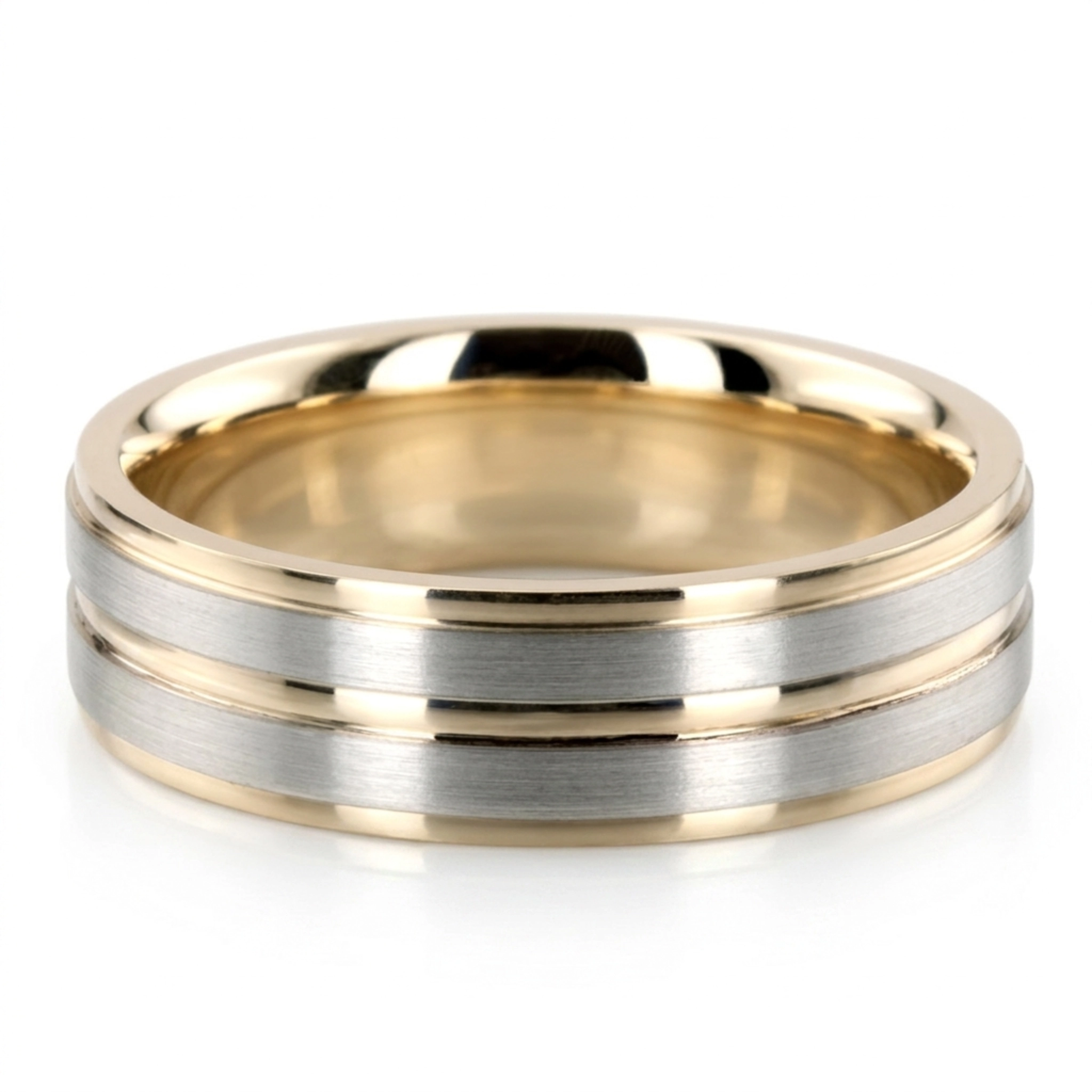 10K y-w-y-w-y gold 6mm. satin basic-carved-wedding-ring - main view