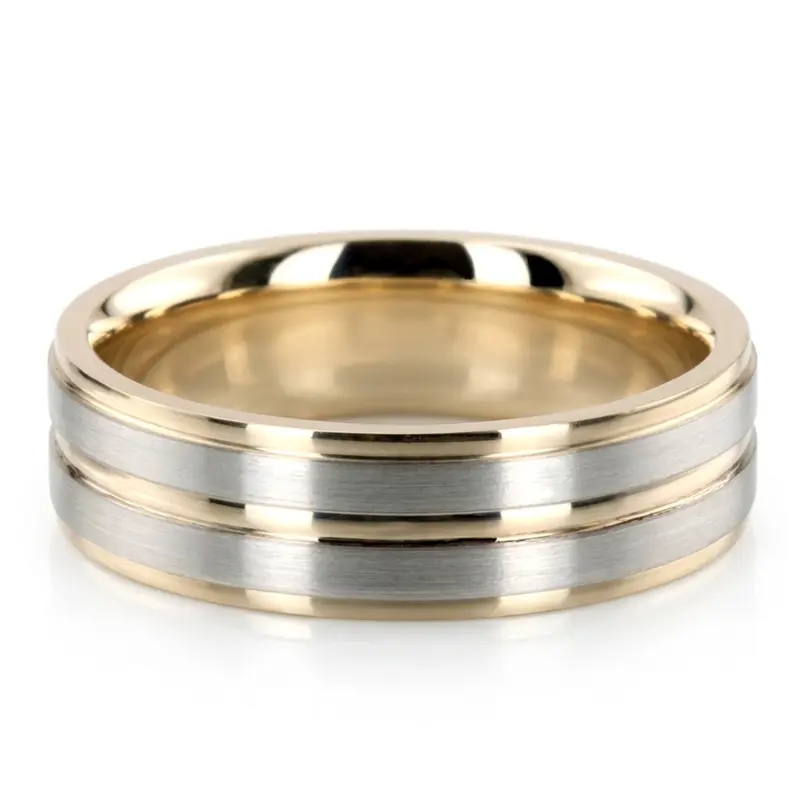 10K y-w-y-w-y gold 6mm. satin basic-carved-wedding-ring - main view