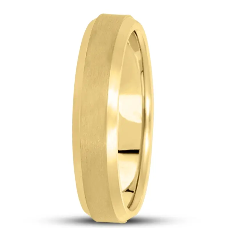 10K yellow gold 5mm. satin basic-carved-wedding-bands - alternate view 12